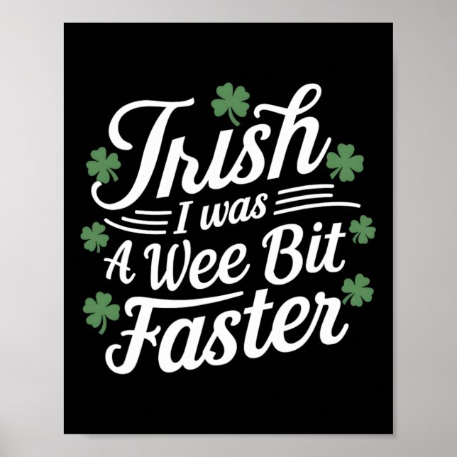 Affiche Drôle Coureur Jour de la Saint Patrick Irlandais J (Devant)