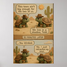 Drôle Cowboy Turtles Desert Standoff Comique