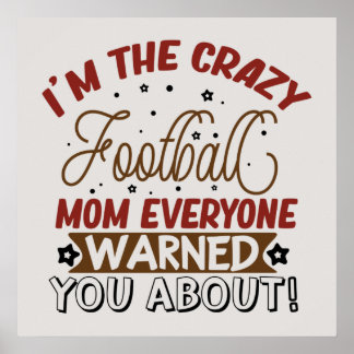 Affiche drôle Crazy football sport maman
