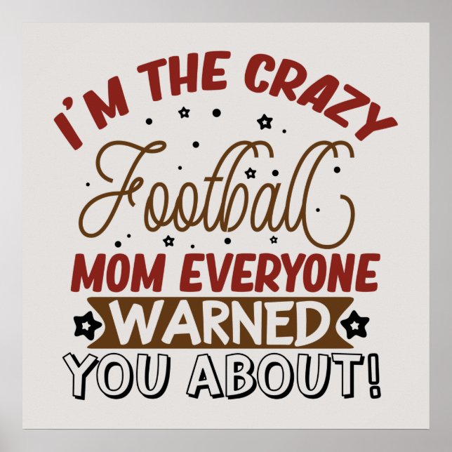 Affiche drôle Crazy football sport maman (Devant)