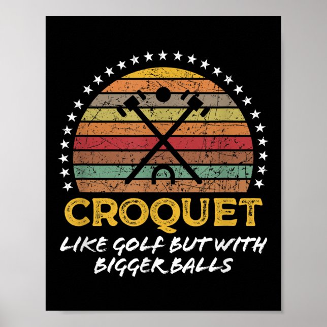 Affiche Drôle Croquet Joke Gros Devis Graphique (Devant)