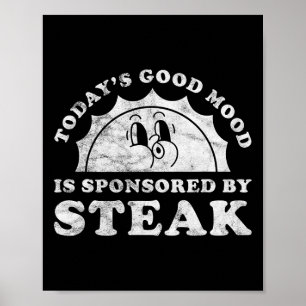 Affiche Drôle Cute Retro Steak Vintage Ou Viande Barbecu