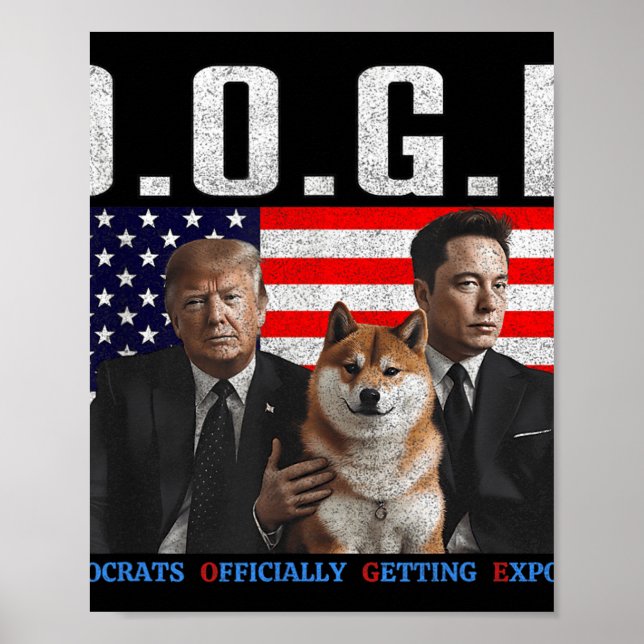 Affiche Drôle D.o.g.e Démocrates Doge Officiellement Se Dé (Devant)