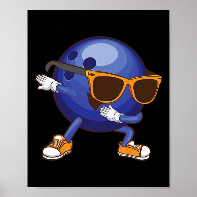 Affiche Drôle Dabbing Bowling Cadeau Pour Bowler Dancer En (Devant)
