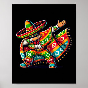 Affiche Drôle Dabbing Boys Mexicain Poncho Cinco De Mayo