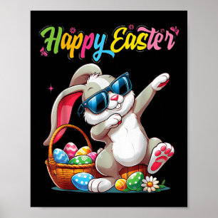 Affiche Drôle Dabbing Bunny Pâques Joyeux Pâques Pour Les 