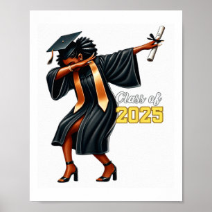 Affiche Drôle Dabbing Graduation Cl De 2025 Femmes Gir