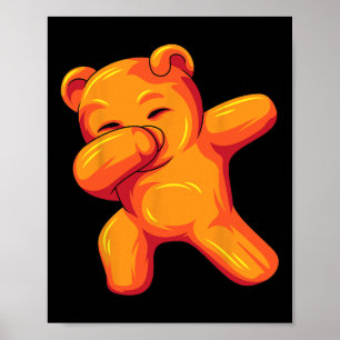 Affiche Drôle Dabbing Gummy Ours Dansant Gummy Ourson Ours