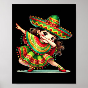 Affiche Drôle Dabbing Mexicaine Filles Cinco De Mayo Ponch