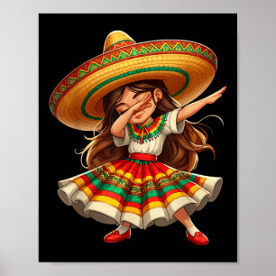 Affiche Drôle Dabbing Mexicaine Sombrero Cinco De Mayo Gir