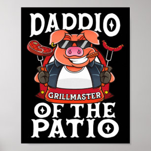 Affiche Drôle Daddio Du Patio Barbecue Fête des pères Barb