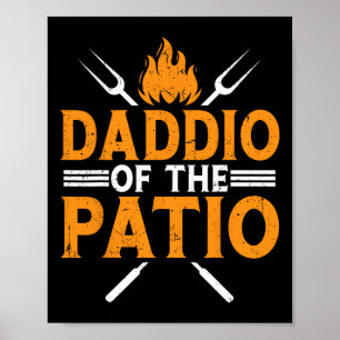 Affiche Drôle Daddio Du Patio Fête des pères Barbecue Gril