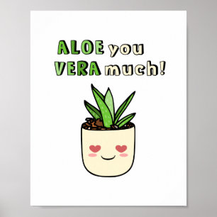 Affiche Drôle d'Aloe Vous Vera Beaucoup Kawaii Amour Succu
