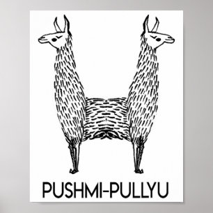 Affiche Drôle d'alpaga de style lama, yoga Pushmi-pullyu