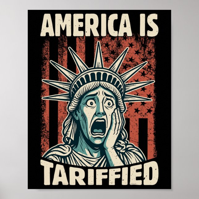 Affiche Drôle d'Amérique si tarifée Mème des tarifs Trump  (Devant)