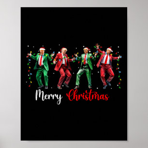 Affiche Drôle danse Trump Père Noël Joyeux Noël Paja