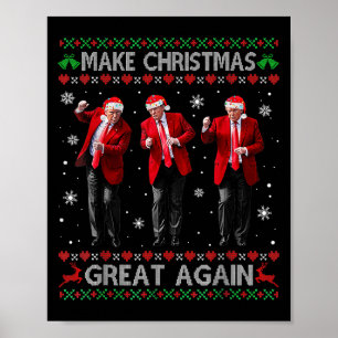 Affiche Drôle Danse Trump Rendre Noël super moche