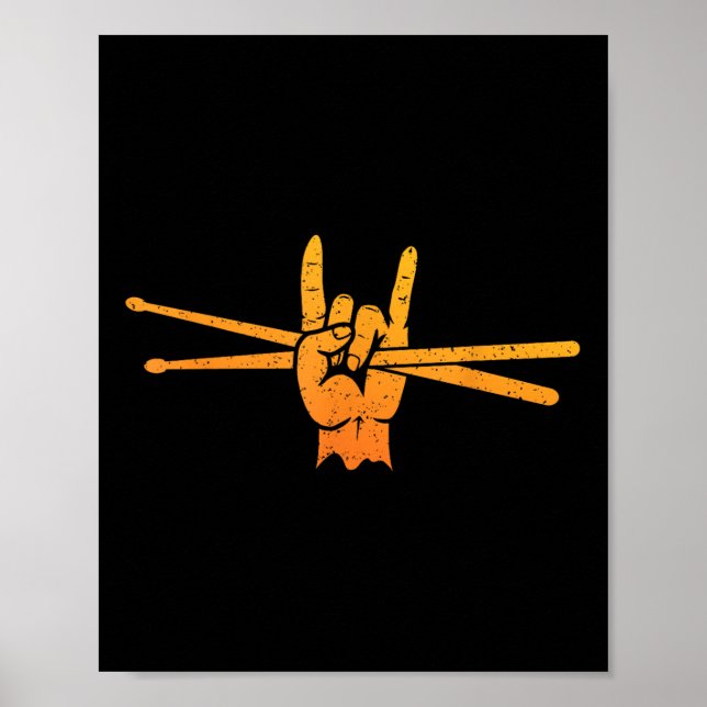 Affiche Drôle d'art de batteur pour hommes femmes enfants  (Devant)