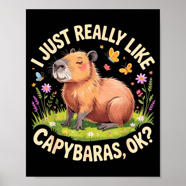 Affiche Drôle d'art de capybara pour hommes femmes enfants (Devant)
