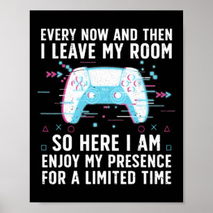 Affiche Drôle d'art de gamer pour hommes femmes jeu vidéo 