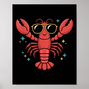 Affiche Drôle d'art de homard pour hommes femmes enfants t