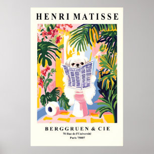 Affiche Drôle d'art de Pékinois - Chien sur toilettes Styl