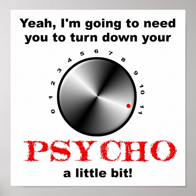 Affiche drôle de baisser le psycho (Devant)