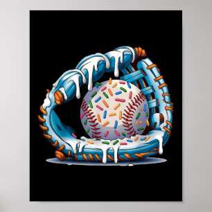 Affiche Drôle de baseball Glove Drift Glace Players Enfant