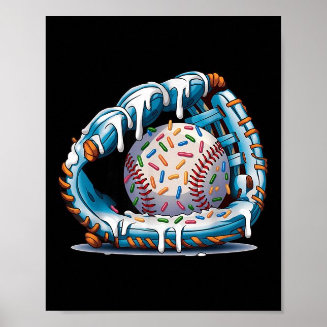 Affiche Drôle de baseball Glove Drift Glace Players Enfant (Devant)