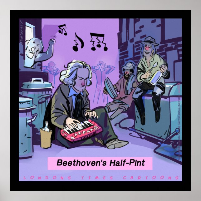 Affiche drôle de Beethoven Half Pint par Rick Lond (Devant)