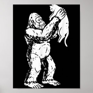 Affiche Drôle de Bigfoot Cat Sasquatch Kitty Mignon Saint-