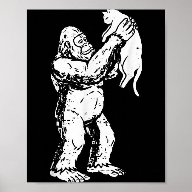 Affiche Drôle de Bigfoot Cat Sasquatch Kitty Mignon Saint- (Devant)