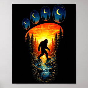 Affiche Drôle de bigfoot sasquatch nature plein air campin