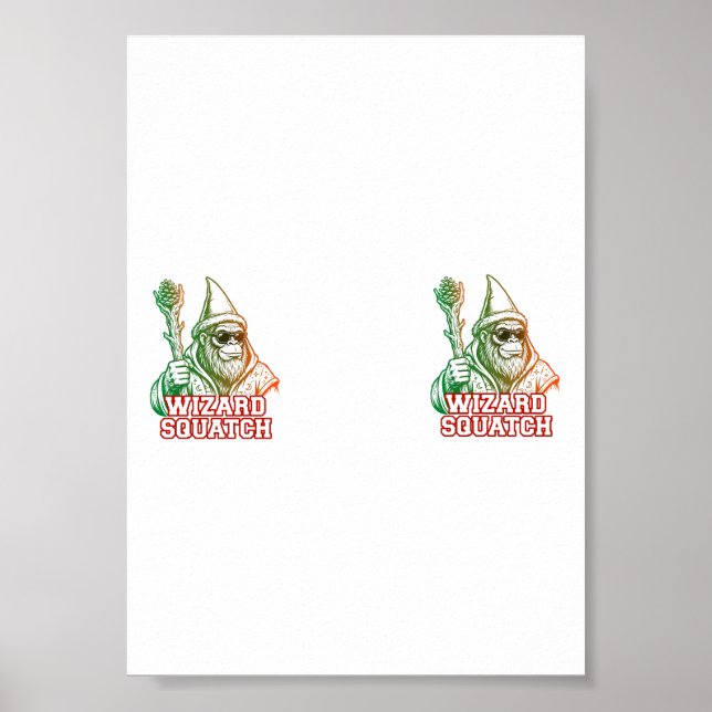 Affiche drôle de Bigfoot Wizard Squatch (Devant)