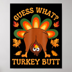 Affiche Drôle de blague de Thanksgiving pour enfants Mème