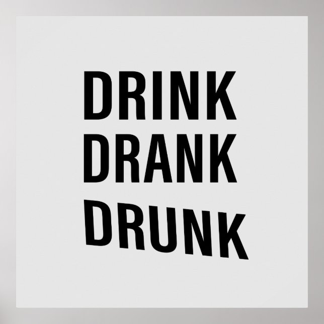 Affiche Drôle de boire des paroles sur le buveur de whisky (Devant)