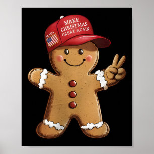 Affiche Drôle de bonhomme en pain d'épice Trump rend Noël