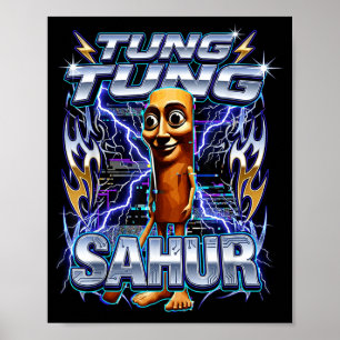Affiche Drôle de Brainrot italien Tung Tung Tung Sahur
