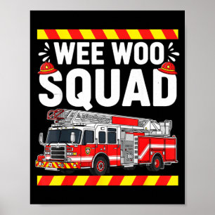 Affiche Drôle de brigade Wee Woo Département des pompiers 