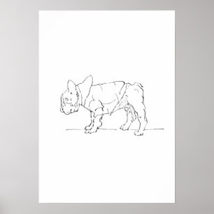 Affiche Drôle de Bulldog Français Mignon, Humour de Chien