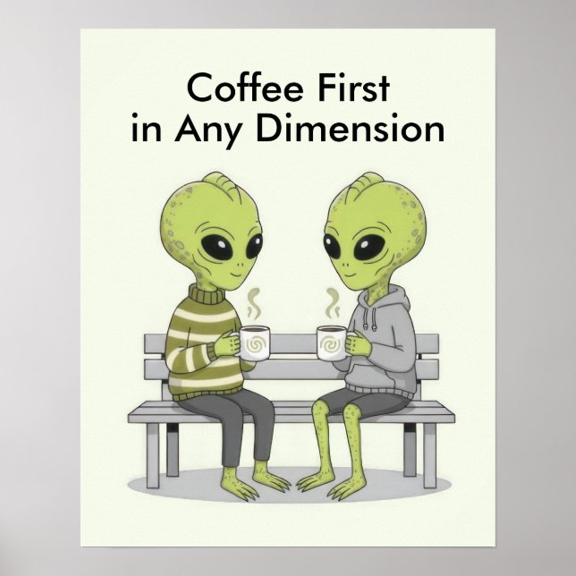 Affiche Drôle de café et d'aliens (Devant)