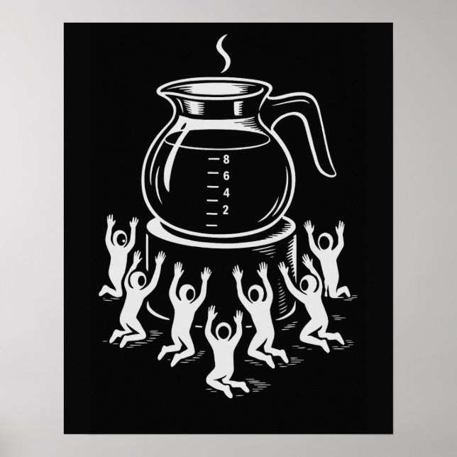 Affiche Drôle de café rétro - Adorez le café (Devant)