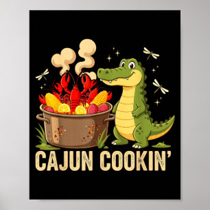 Affiche Drôle de Cajun Louisiane Bouillir Alligator Écrevi