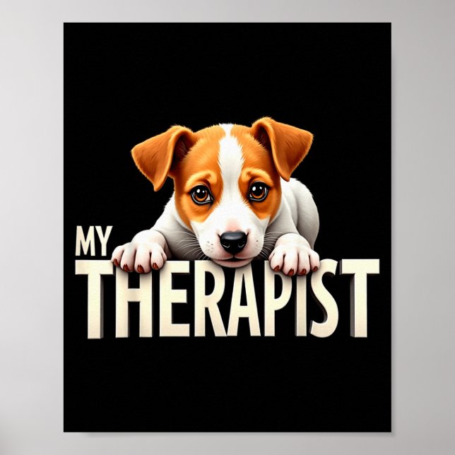 Affiche Drôle de chiot Jrt Mon Therast Jack Russell Terrie (Devant)