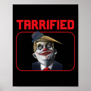Affiche Drôle de clown Trump Pun politique Tarrifié