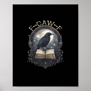 Affiche Drôle de corbeau F-Caw-F disant graphique rétro cl