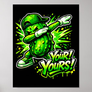 Affiche Drôle de cornichon dabbing légume vert homme femme