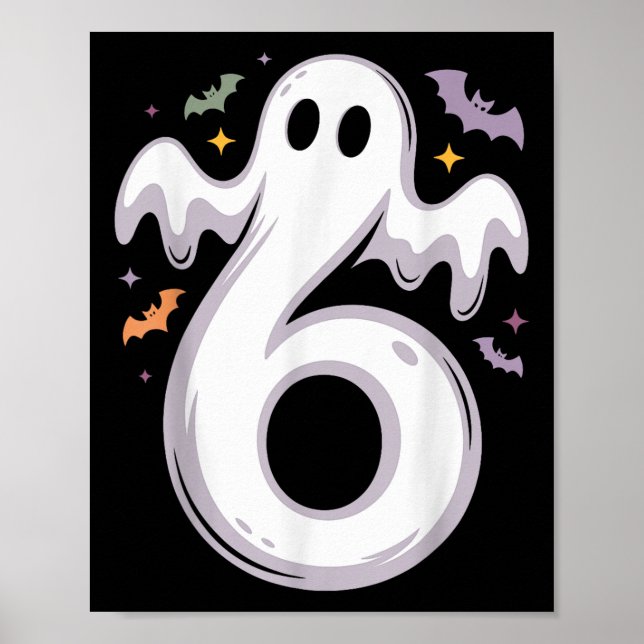 Affiche Drôle de costume d'Halloween de mème de 6 fantômes (Devant)