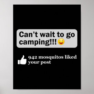 Affiche Drôle de dicton de camping humour blague de plein 