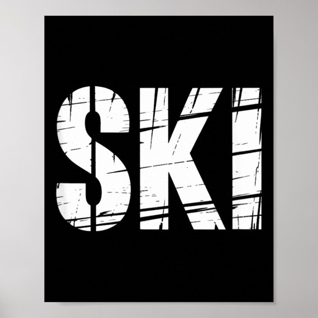 Affiche Drôle de dicton de ski blague extérieure en détres (Devant)